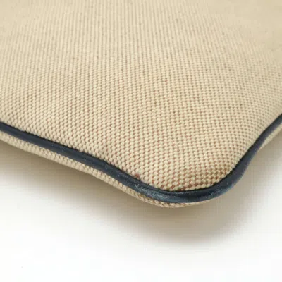 Pre-owned Hermes Natural Navy Toile H Leather Shoulder Bag ()