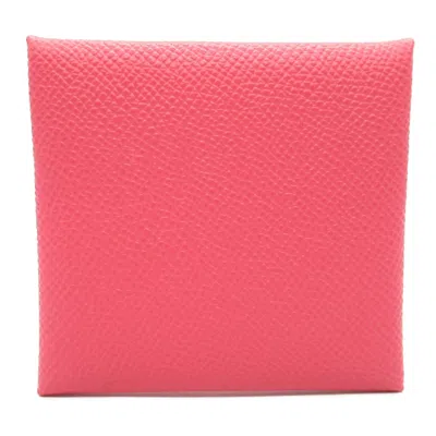 Pre-owned Hermes Pink Rose Azalee Epsom Leather Coin Purse/coin Case ()