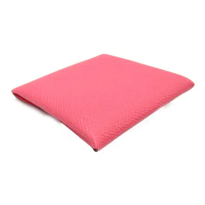 Pre-owned Hermes Pink Rose Azalee Epsom Leather Coin Purse/coin Case ()