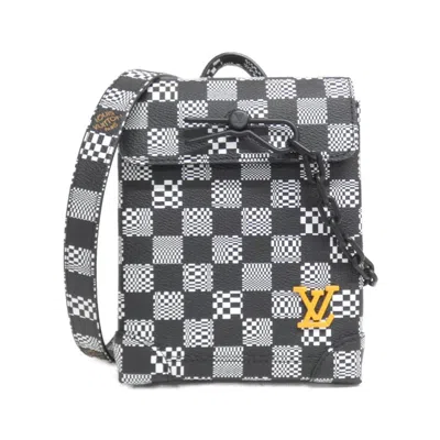 Pre-owned Louis Vuitton Black Coated Canvas Shoulder Bag ()