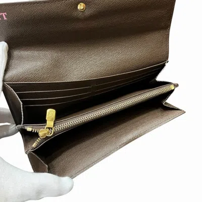 Pre-owned Louis Vuitton Brown Damier Canvas Damier Canvas Long Wallet (bi-fold) ()