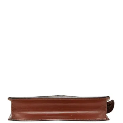 Pre-owned Louis Vuitton Brown Pvc Leather Clutch Bag Pochette ()