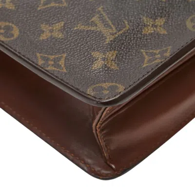 Pre-owned Louis Vuitton Brown Pvc Leather Clutch Bag Pochette ()