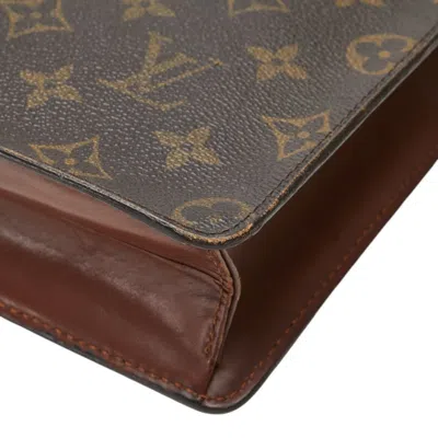 Pre-owned Louis Vuitton Brown Pvc Leather Clutch Bag Pochette ()