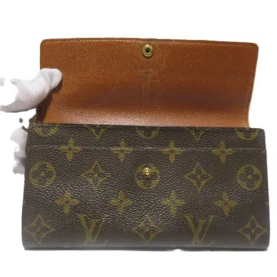 Pre-owned Louis Vuitton Brown Pvc Long Wallet (bi-fold) ()