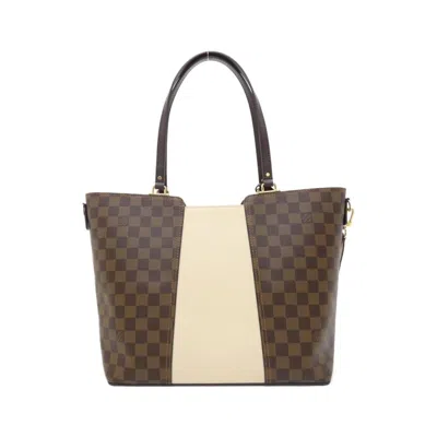 Pre-owned Louis Vuitton Cream Damier Canvas Ebene Coated Canvas Shoulder Bag Tote Bag ()