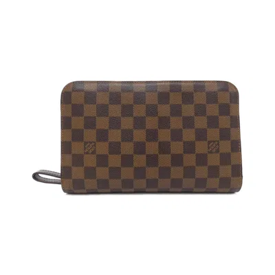 Pre-owned Louis Vuitton Damier Canvas Ebene Coated Canvas Clutch Bag ()