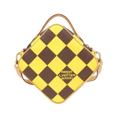 Pre-owned Louis Vuitton Ebene Jaune Coated Canvas Shoulder Bag ()