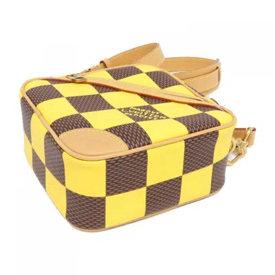 Pre-owned Louis Vuitton Ebene Jaune Coated Canvas Shoulder Bag ()