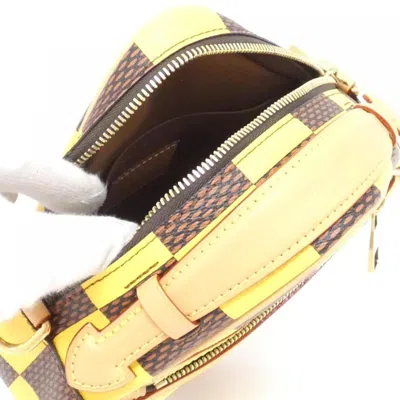 Pre-owned Louis Vuitton Ebene Jaune Coated Canvas Shoulder Bag ()