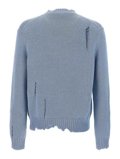 Alexander Mcqueen Mcqueen Skull Sweater In Blue