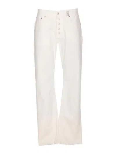 Alexander Mcqueen High Waist 5 Pockets Belt Loops Trousers In White