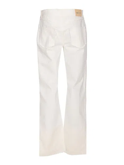 Alexander Mcqueen High Waist 5 Pockets Belt Loops Trousers In White