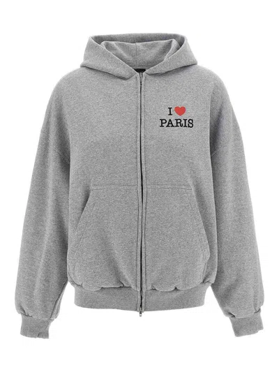 Balenciaga Woman Grey Sweatshirts In Gray