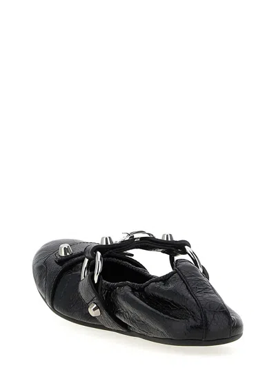 Balenciaga City Nappa Leather Ballet Flats In Black