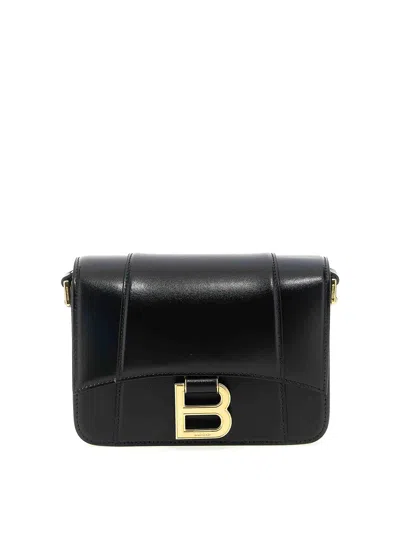 Balenciaga Black Leather Small Hourglass Crossbody Bag