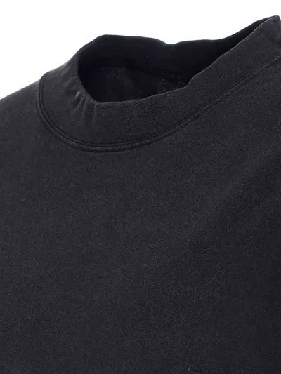 Balenciaga Women Back Drawstring T-shirt In Black