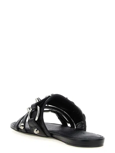 Balenciaga City Flat Sandals In Black