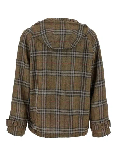 Burberry Half-zip Jacket With Check Pattern In Silk Blend In Multi