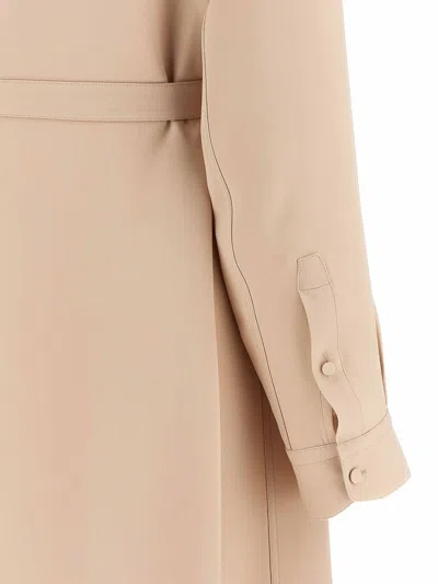 Brioni Silk Belted Dress In Neutral
