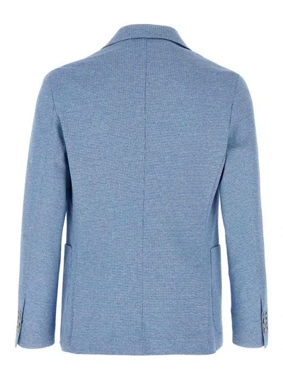 Barba Napoli Dynamic 201 Houndstooth-patterned Blazer In Blue