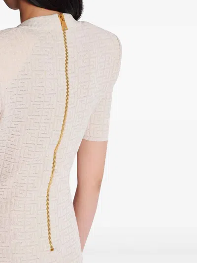 Balmain Knit Dress In White
