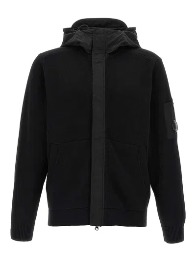 C.p. Company Mixed Cotton Sweaters And Cardigans Black In Black