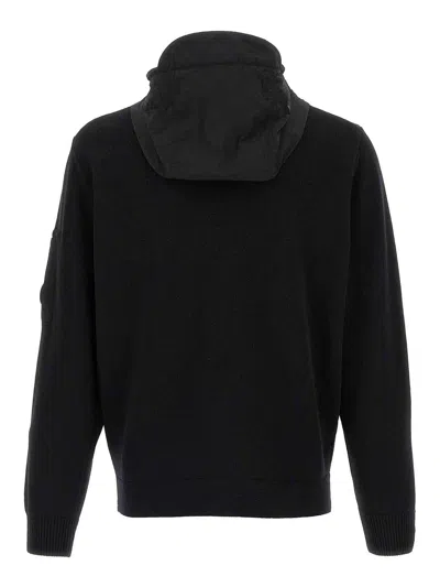 C.p. Company Mixed Cotton Sweaters And Cardigans Black In Black
