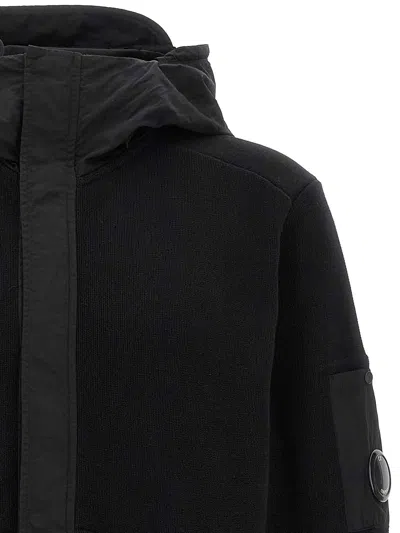 C.p. Company Mixed Cotton Sweaters And Cardigans Black In Black