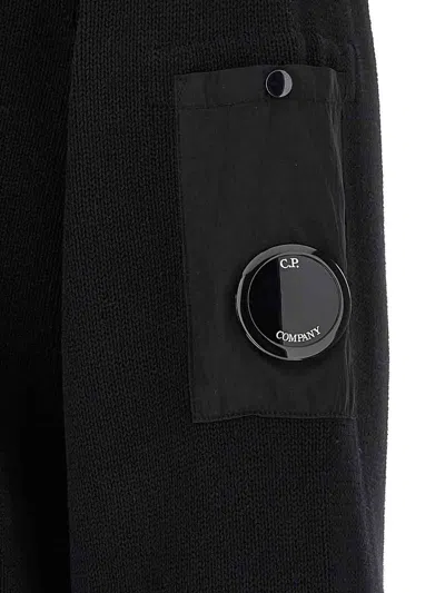 C.p. Company Mixed Cotton Sweaters And Cardigans Black In Black