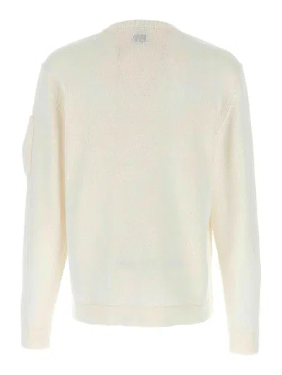 C.p. Company Mercerized Cotton Sweater In White
