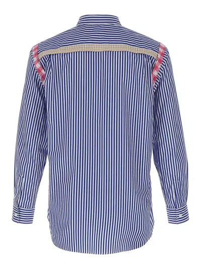 Comme Des Garçons Shirt Striped Collar Button-down In Blue