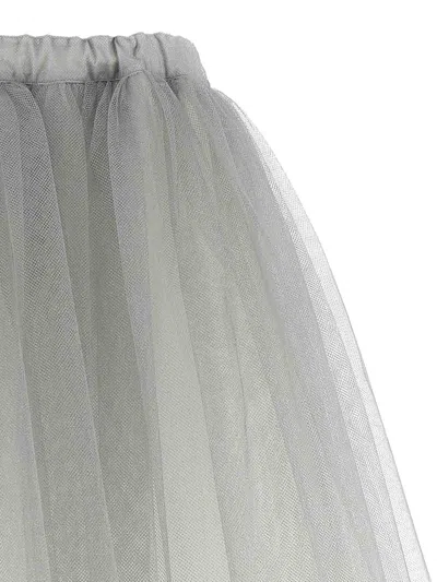 Comme Des Garçons Multilayered Asymmetric Tulle Skirt With Side Pockets In White