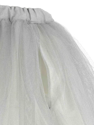 Comme Des Garçons Multilayered Asymmetric Tulle Skirt With Side Pockets In White