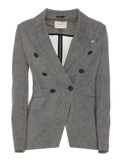 Circolo 1901 Double Breasted Buttons Closure Jacket In Gray