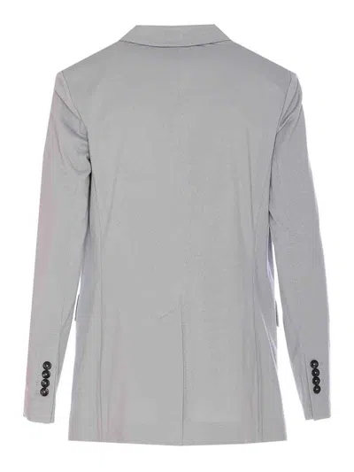Circolo 1901 Structured Double-breasted Jacket With V-neck In Gray