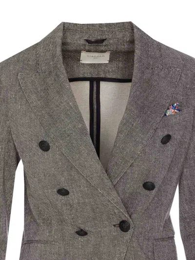 Circolo 1901 Double Breasted Buttons Closure Jacket In Gray