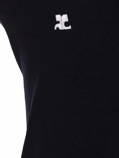 Courrèges Signature Contrast T-shirt In Black