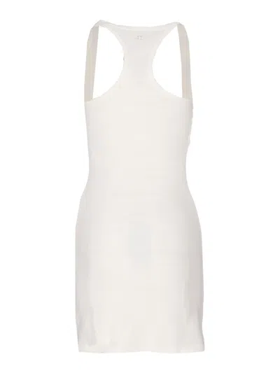 Courrèges Crewneck Mini Sleeveless Fitted Ribbed Dress In White