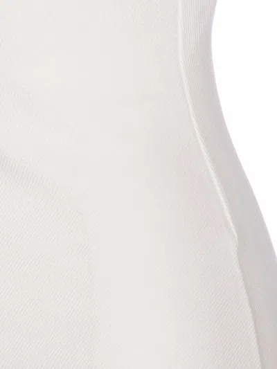 Courrèges Crewneck Mini Sleeveless Fitted Ribbed Dress In White
