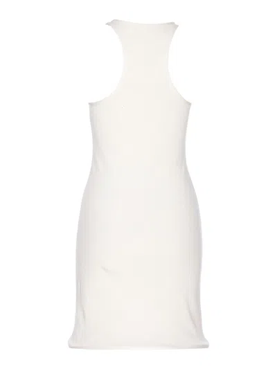 Courrèges Crewneck Meduse Knit Mini Ribbed Scoop Sleeveless In White