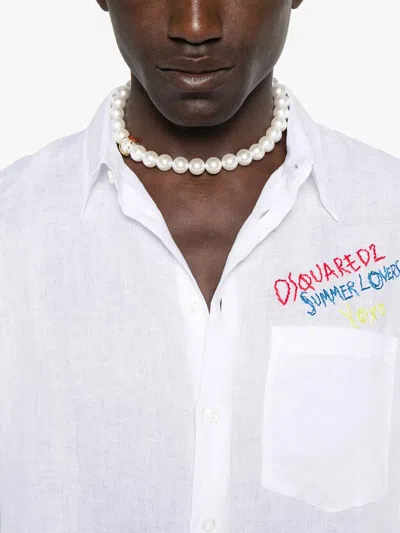 Dsquared2 Oversized Shirt In White