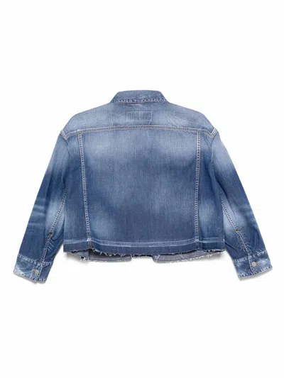 Dsquared2 Summer Lovers Denim Jacket Rafia Profiles In Blue
