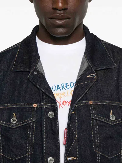 Dsquared2 Drawstring Jacket In Blue