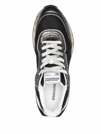 Dsquared2 Black Lace Up Sneakers In Black