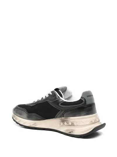 Dsquared2 Black Lace Up Sneakers In Black