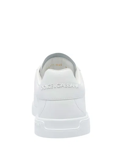 Dolce & Gabbana Leather Sneakers In White