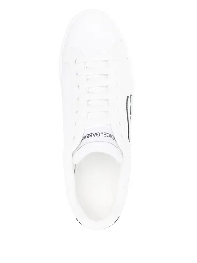 Dolce & Gabbana Canvas Sneakers With Round Toe And Rubber Sole In White