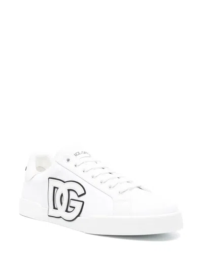 Dolce & Gabbana Canvas Sneakers With Round Toe And Rubber Sole In White