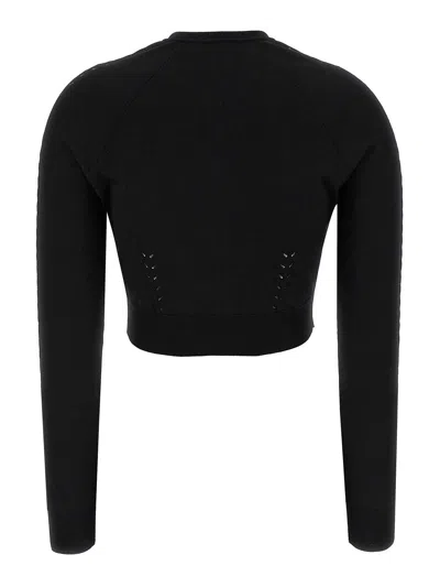 Dolce & Gabbana Crew Neck Cropped Length Cardigan In Black